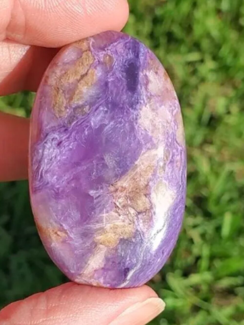 Charoite Oval Palm Stone from Syberia (F1)